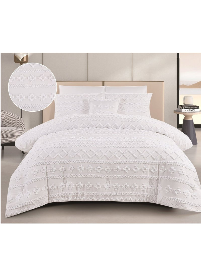 Red Rose Two-piece bridal bedspread with engraving design to add beauty and elegance to your room decor, 8 pieces, comforter size 260x240 cm  - Image 1