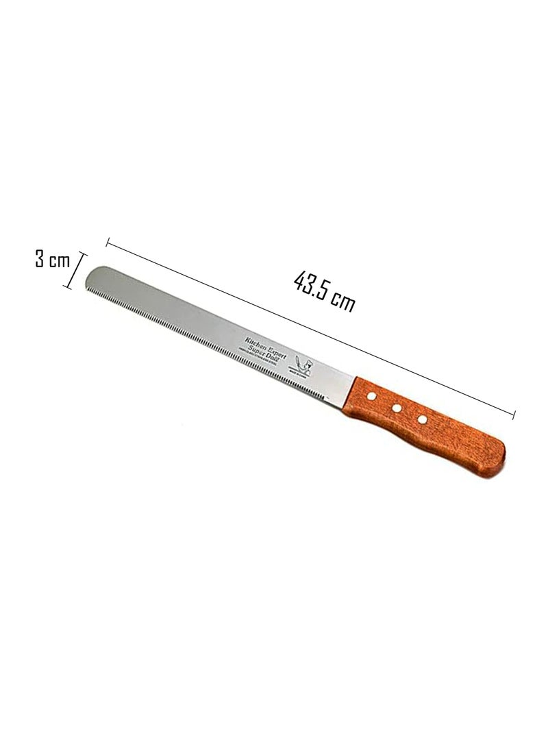 Generic - Kitchen Expert Premium Bread Knife with Serrated Stainless Steel Blade and Wooden Handle – Perfect for Bread, Cakes, and Pastries – 36 cm - Image 1