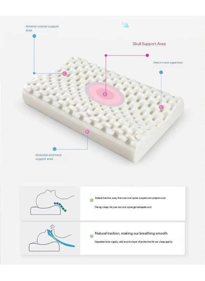 ألعاب تي إن HILLS 93٪ وسادة رقبة مطاطية تايلاندية نقية لإغاثة العمود الفقري (مجموعة أساسية من نوع واحد ، كل الموسم ، المنزل والسفر) - Image 3