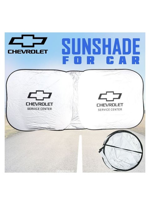 CHEVROLET Car Sun Shade UV Rays and Heat Protector Sun Visor Foldable Keep Your Vehicle Cool Blocks UV Rays, Car Windshield Sunshade