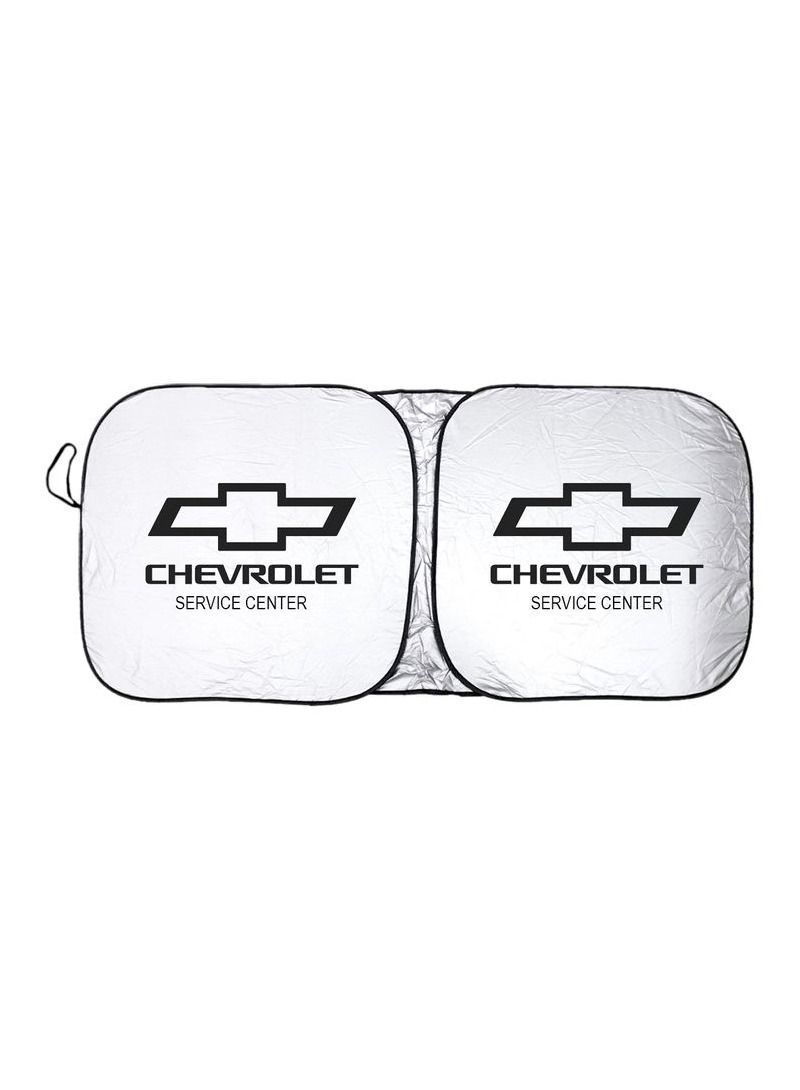 شيفروليه حاجب شمس للسيارة من الأشعة فوق البنفسجية والحرارة واقي من الشمس قابل للطي يحافظ على برودة سيارتك من الأشعة فوق البنفسجية ، حاجب الشمس للزجاج الأمامي للسيارة - Image 2