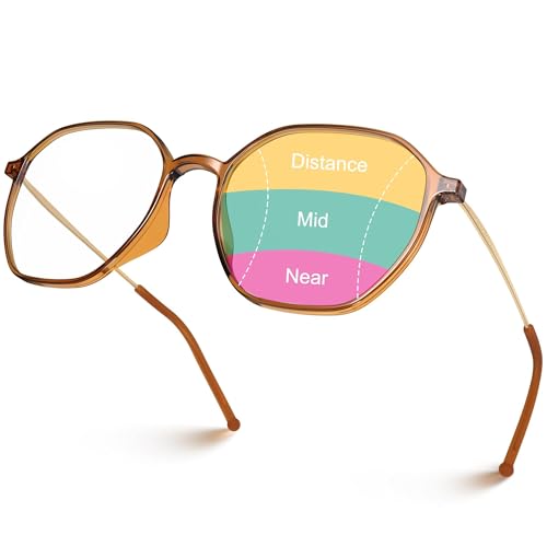 VISOONE Lightweight Progressive Multifocal Anti-Fog Reading Glasses TR90 with Blue Light Blocking Stylish Women Men RANE - Image 1