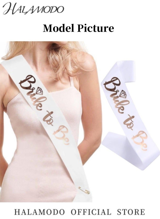 هالامودو مجموعة إكسسوارات الزفاف المكونة من 11 قطعة تتضمن وشاح العروس قطعة واحدة وحجابًا بطول الكتف و8 قطع من البالونات، إكسسوارات تزيين مثالية لحفلات الزفاف وحفلات توديع العزوبية وحفلات الزفاف - Image 3