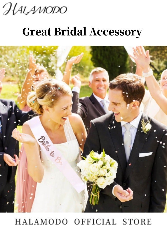 هالامودو مجموعة إكسسوارات الزفاف المكونة من 11 قطعة تتضمن وشاح العروس قطعة واحدة وحجابًا بطول الكتف و8 قطع من البالونات، إكسسوارات تزيين مثالية لحفلات الزفاف وحفلات توديع العزوبية وحفلات الزفاف - Image 4