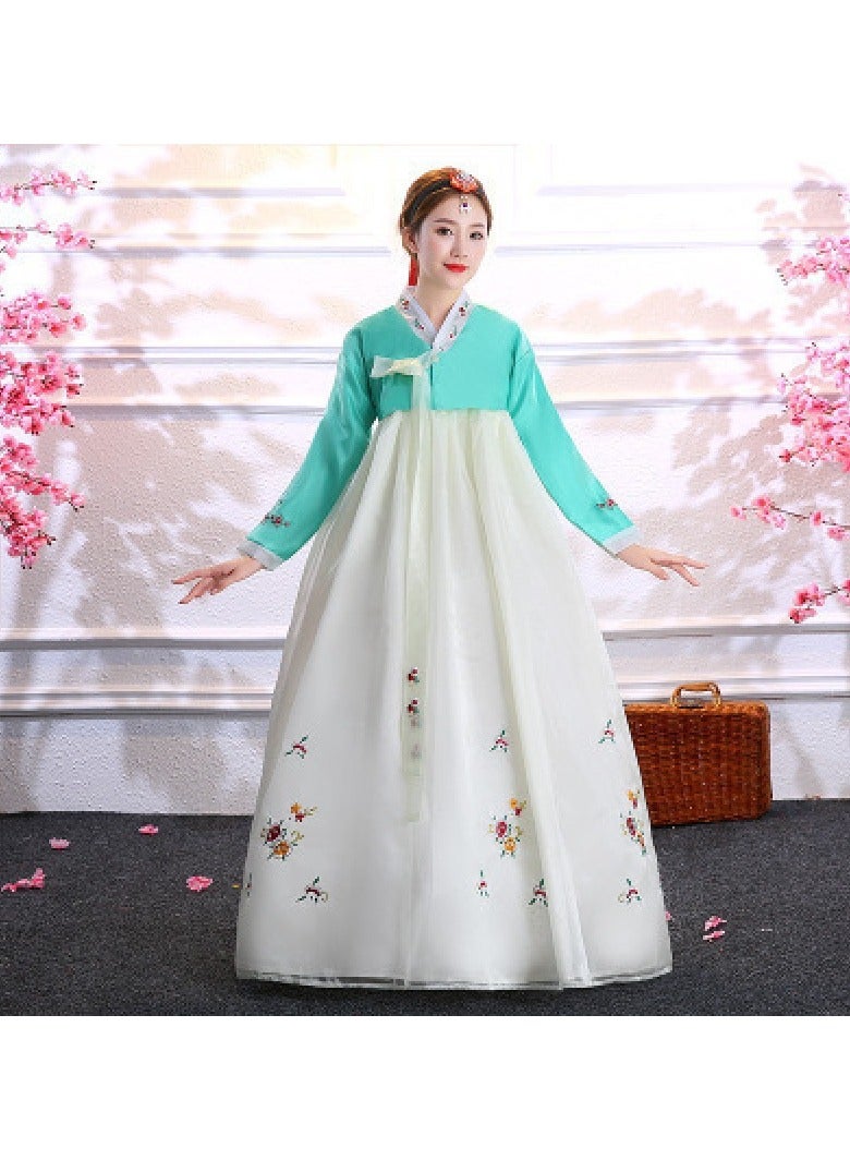 KUYING New Korean Traditional Long Sleeved Dress Cosplay Clothing 