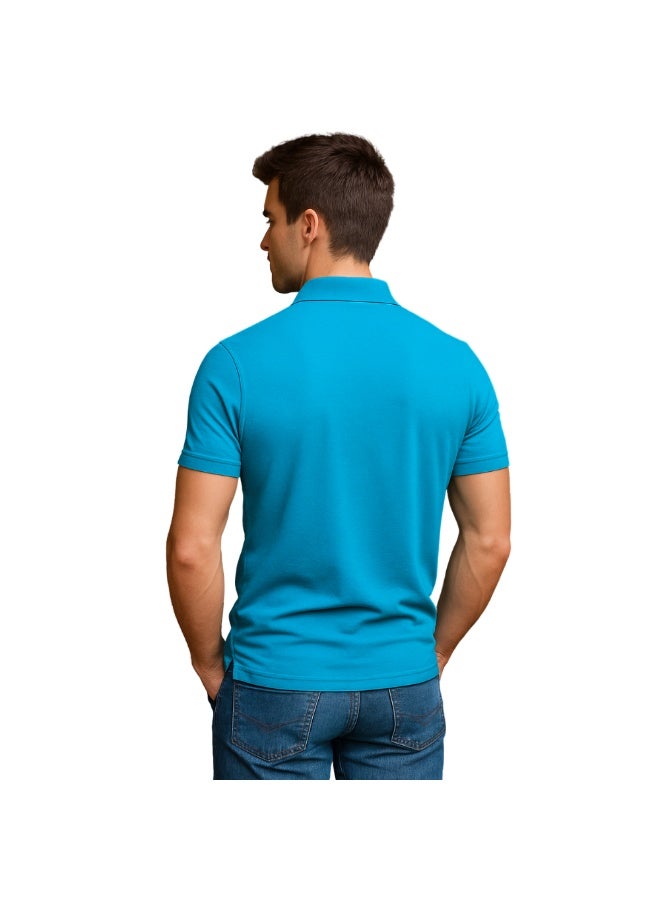 برينت شوب فور مي تي شيرت بولو جولف رجالي بقصّة عادية وأكمام قصيرة من القطن الخالص، 220 جرام لكل متر مربع، ألوان أساسية - Image 5