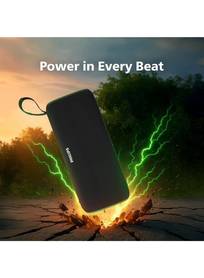 Philips Renewed - Audio TAS2400GR Portable Bluetooth Speaker with 32W RMS Stereo Sound and IPX4 Waterproof Design Green - Image 2