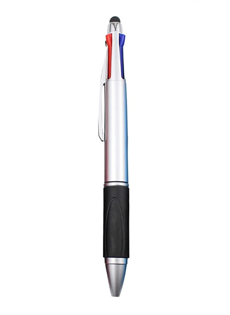 keendex - Keendex kx 2909 multifunction pen with 4 color ballpoint pen and stylus for touch screen - silver - Image 1