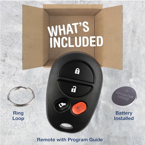 KeylessOption Key Fob Replacement for 2004 2005 2006 2007 2008 2009 2010 2011 2012 2013 2014 2015 2016 2017 2018 Toyota Sienna Keyless Entry Remote Control, 4-Button GQ43VT20T, Self Programming - Image 2