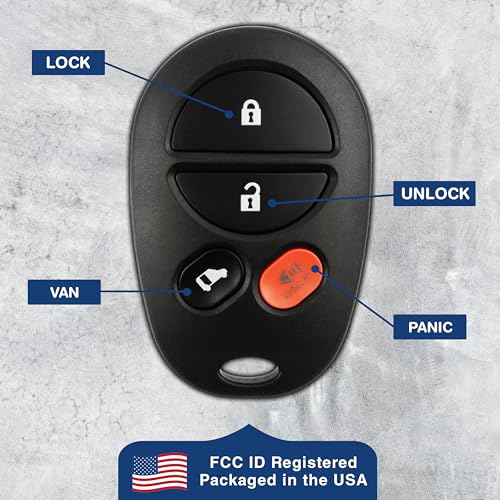 KeylessOption Key Fob Replacement for 2004 2005 2006 2007 2008 2009 2010 2011 2012 2013 2014 2015 2016 2017 2018 Toyota Sienna Keyless Entry Remote Control, 4-Button GQ43VT20T, Self Programming - Image 5