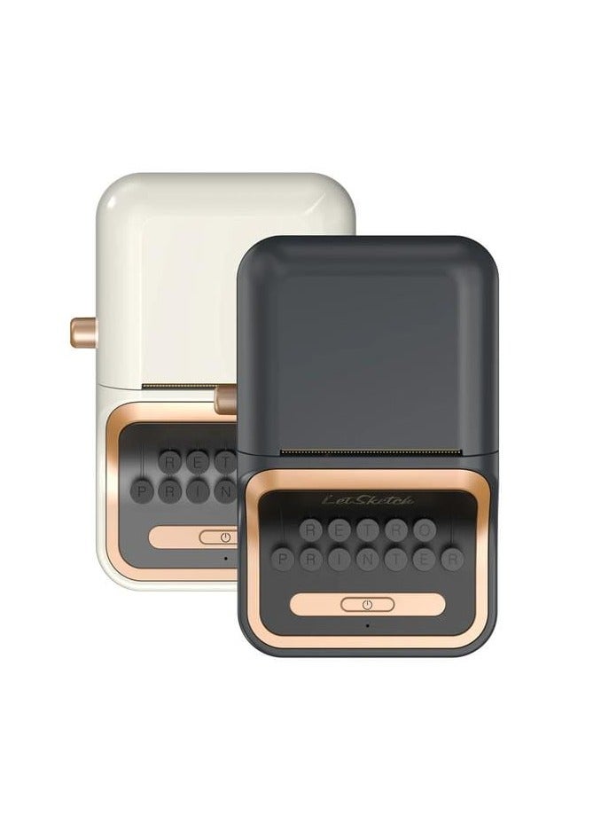 طابعة ملصقات حرارية صغيرة مظهر كلاسيكي محمول لاسلكي صغير طابعة ملصقات باركود حرارية خالية من الحبر متعددة الألوان - Image 3