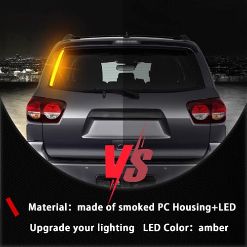 PGTOPONE Smoked LED Rear Trunk Pillar Tail Light Column Replacement Compatible with Toyota Sequoia 2007-2021 SR5 Limited Platinum TRD PRO Capstone Plug and Play - Image 3