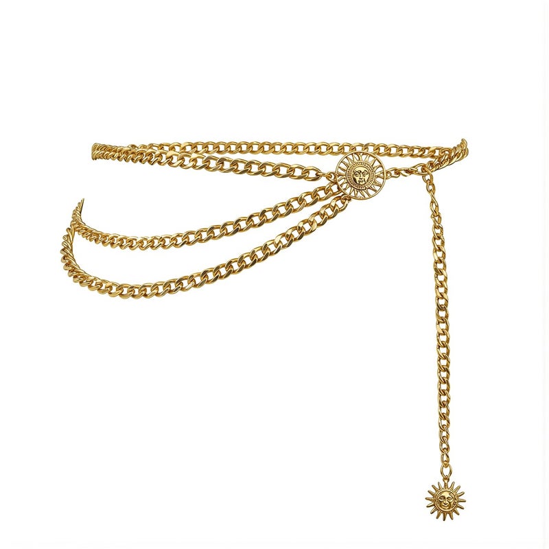 Universal Fit Layered Waist Chain All Outfits Compatible Belt - Image 3