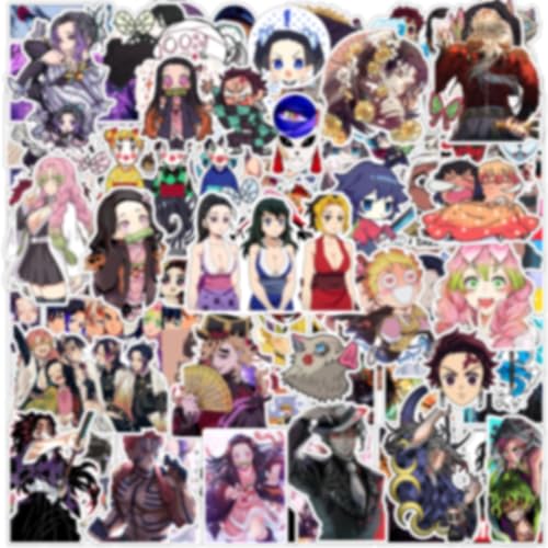 Thepaper9store Paper9store Pack of 85+ Demin Slay Stickers for Laptop, Phone Case, Guitar, Bike, Pc, Scrapbook etc. Waterproof Glossy Laminated Residue Free Anime Stickers - Image 1
