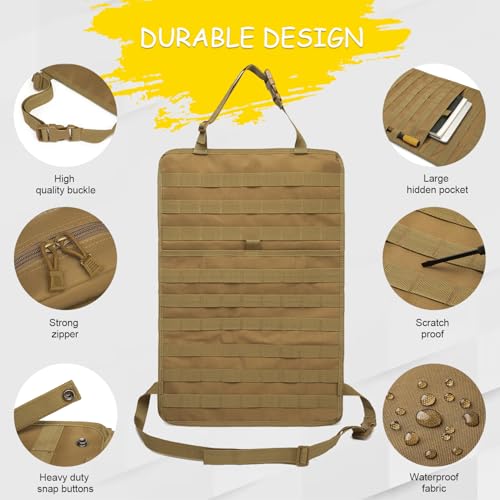 HAMBOLY Tactical Car Seat Back Organizer, 2025 Upgrade Tactical Vehicle Panel Organizer with 5 Detachable Molle Pouch for Car Truck Ford Jeep Vehicle - Image 5
