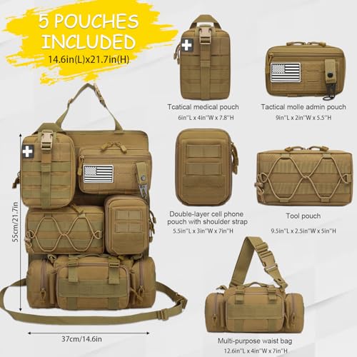 HAMBOLY Tactical Car Seat Back Organizer, 2025 Upgrade Tactical Vehicle Panel Organizer with 5 Detachable Molle Pouch for Car Truck Ford Jeep Vehicle - Image 3