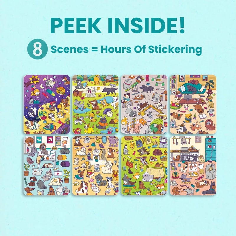 Cupkin Pawsome Day Sticker Book Activity For Kids  Toddler Airplane Travel Essentials  300+ Kid'S Stickers + 8 Scenes + Coloring Book Pages  Animal Lover Gift  Kids Crafts For Ages 2-8 - Image 5