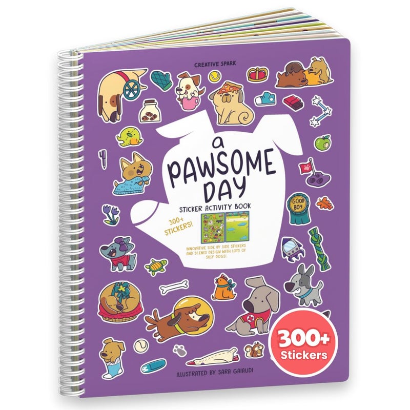 Cupkin Pawsome Day Sticker Book Activity For Kids  Toddler Airplane Travel Essentials  300+ Kid'S Stickers + 8 Scenes + Coloring Book Pages  Animal Lover Gift  Kids Crafts For Ages 2-8 - Image 1