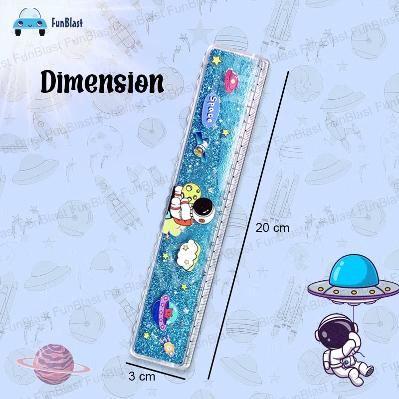 FunBlast Scale Ruler for Kids, Space Theme Scale for Kids, Glitter Scales Ruler Set for Students, Stationary Gifts for Kid, Return Gifts, Stationary Items for Kid (Pack of 3 Pcs) - Image 3