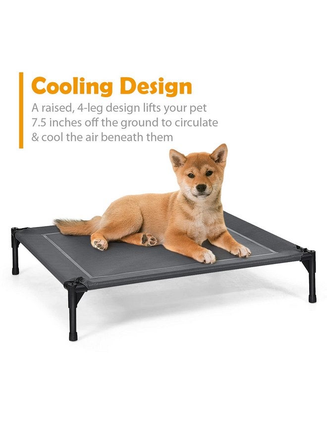 Giantex Elevated Dog Bed with Removable Canopy, Portable Raised Pet Cot Cooling Dog Bed for Camping Beach Lawn, Keep Dogs Cats Cool in Summer, Breathable Fabric Steel Frame, Easy Assembly - Image 3
