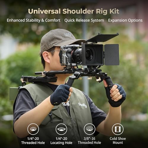 SmallRig Classic Shoulder Rig Kit Lightweight Portable 298 lb Dual Handles 15mm Rods Shoulder Mount Video Rig with Quick Release for Arca for SmallRig Follow Focus for DSLR for Filmmaking - Image 3
