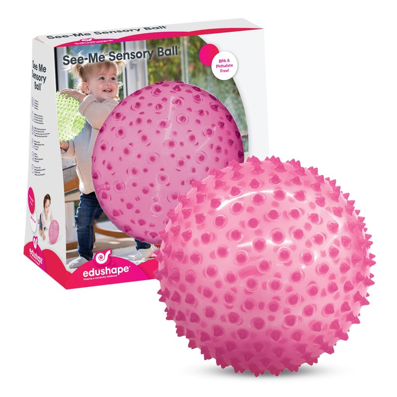 Edushape Sensory Ball for Baby - 7" Transparent Pink, Enhances Gross Motor Skills for Kids 6 Months & Up - Image 2