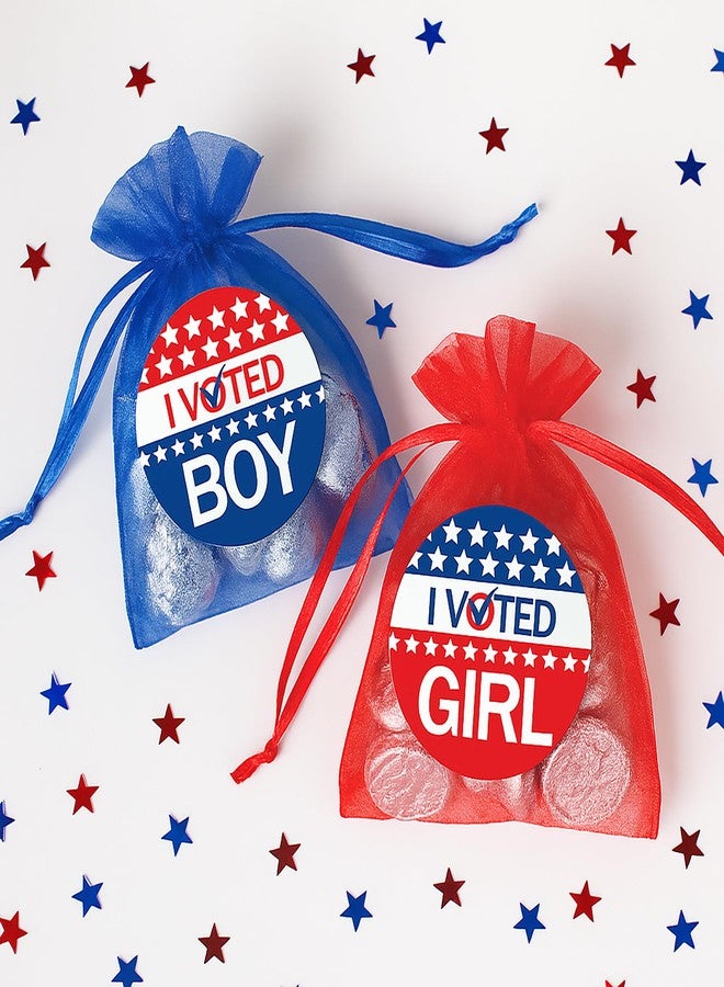 DISTINCTIVS Red White and Blue Gender Reveal Stickers, 40 Count - Image 5