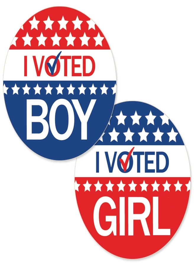 DISTINCTIVS Red White and Blue Gender Reveal Stickers, 40 Count - Image 1