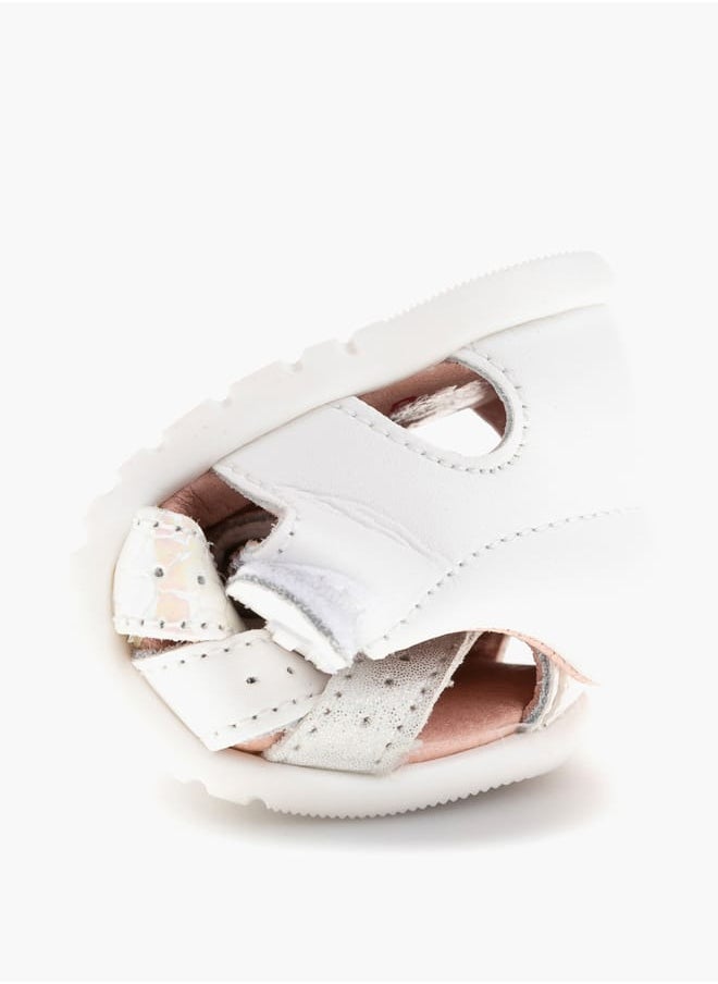 Girls' Textured Sandals with Hook and Loop Closure
