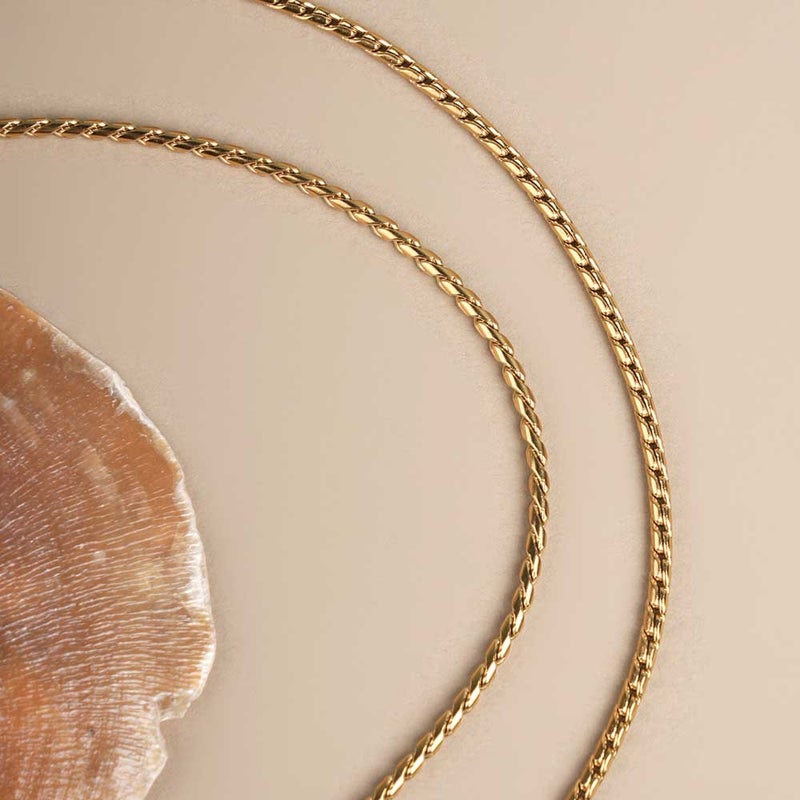 Palmonas 18K Gold Tone Plated Classic Cable Link Chain For Men - Waterproof & Anti-Tarnish - Image 3