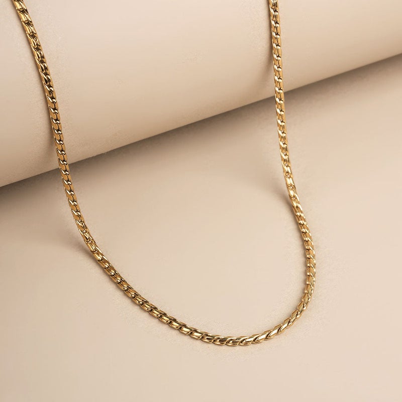 Palmonas 18K Gold Tone Plated Classic Cable Link Chain For Men - Waterproof & Anti-Tarnish - Image 2