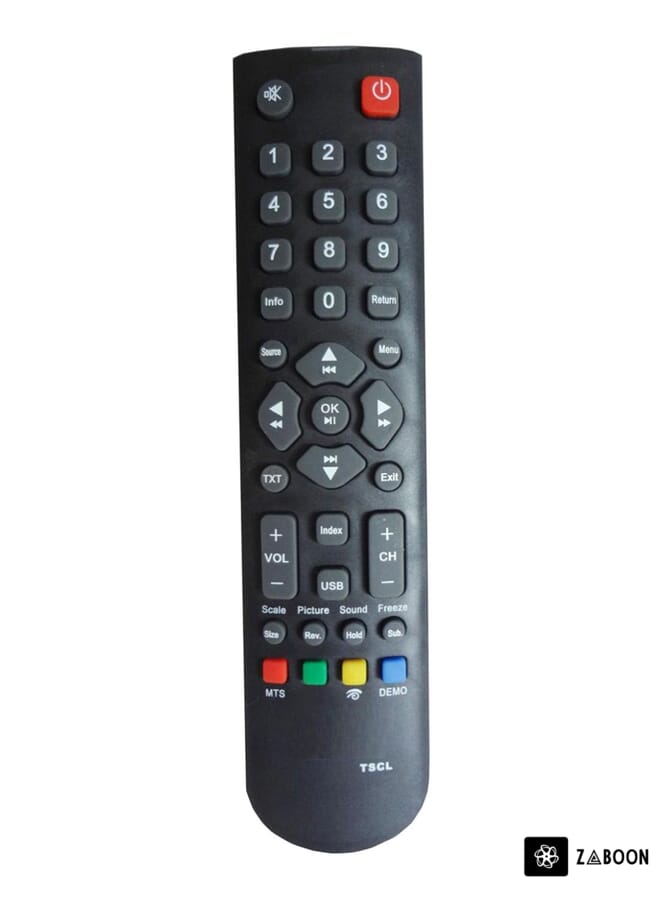 Zaboon Remote Control For TCL TV Screen Black