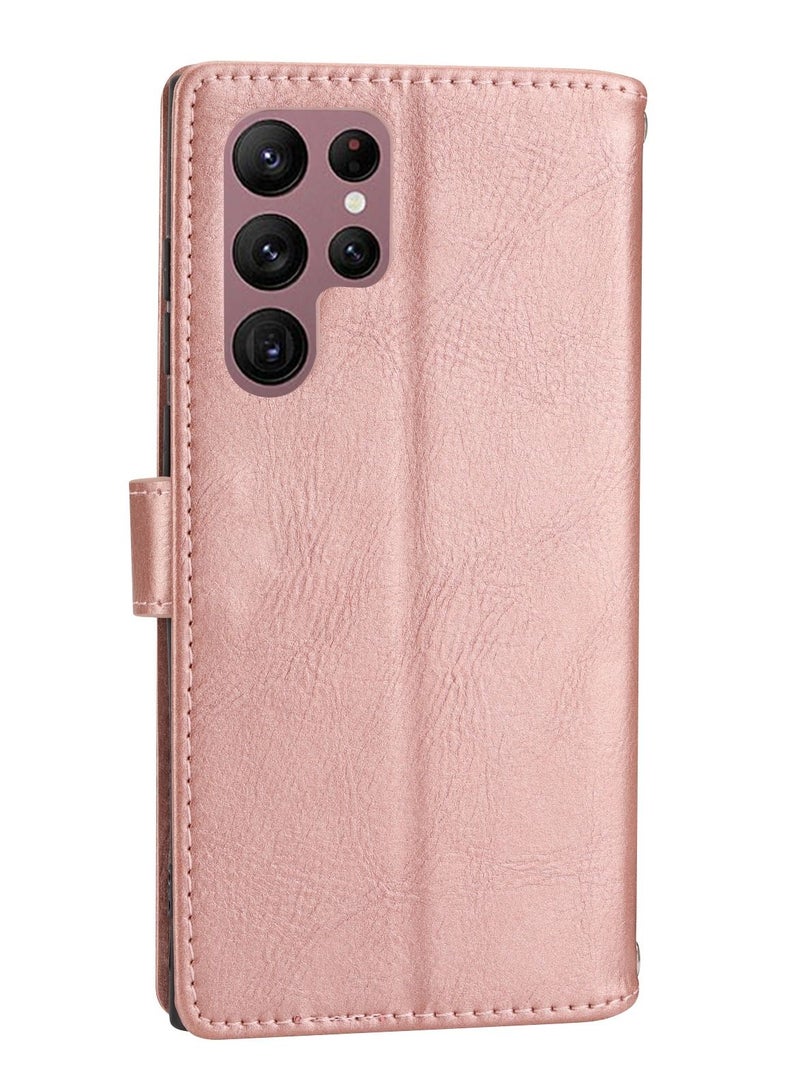Suteni Zipped Flip Cover Card Slots Leather Phone Case for Samsung - Image 2