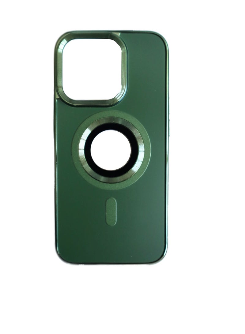 iPhone 15 Pro MagSafe Case 6.1 inch Matte Magnetic Shockproof Protective Phone Case Cover For Apple iPhone 15 Pro Green