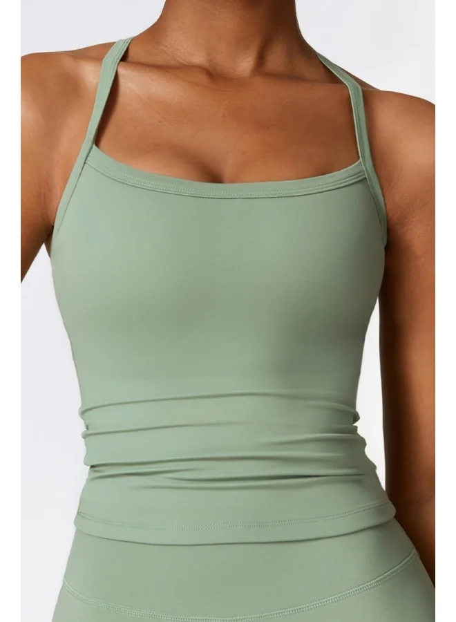 KAWN.YOGA Womens Sleeveless Athletic Tank Top - Padded Low Impact Workout Yoga Shirt with Removable Built in Bra