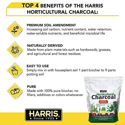 Harris Horticultural Charcoal, Premium Biochar Soil Amendment for Plants and Terrariums, 2qt - Image 4