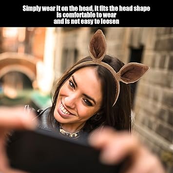 SIKAMARU 2 Pieces Of Animal Ear Headbands Cute Plush Headbands Cartoon Ear Headbands WomenS Hairbands Creative Plush Headbands - Image 4