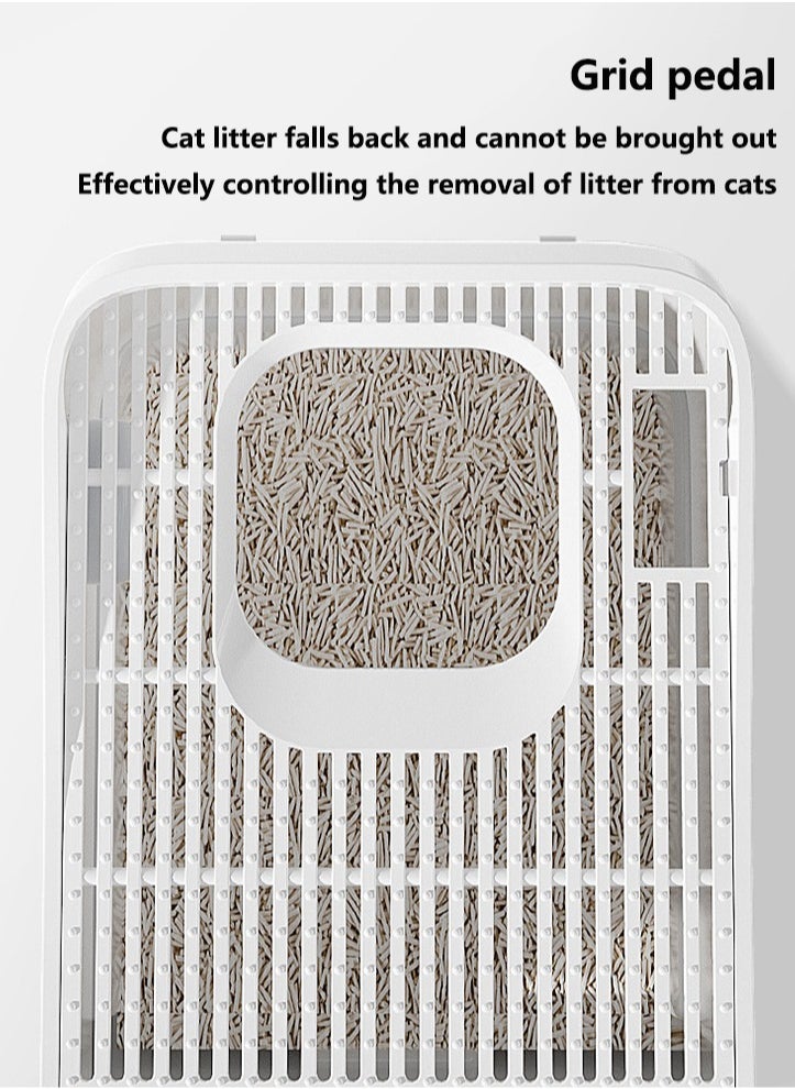 Arabest - Cat Litter Box Top Entry Cat Litter Box with Lid, Large Covered Litter Box for Cats Foldable Leak Proof Cat Toilet with Cat Litter Scooper and Drawer - Image 1
