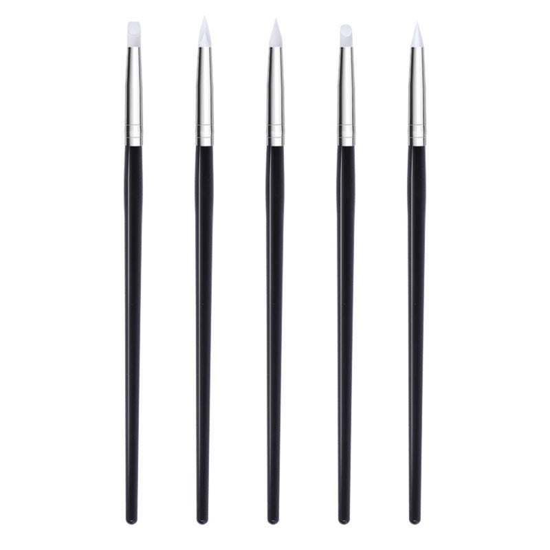 40 pcs Nail Liner Nail Silicone Pen Nail Manicure Brush (15pcs White Rod Brush Pens + 5pcs Black Rod Silicone Pen) - Image 5