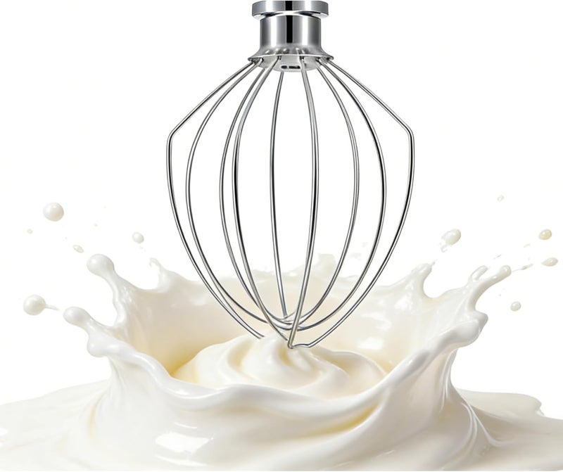 TIZZE خفاقة سلكية K5AWW لخلاط KitchenAid سعة 5 كوارت من نوع رفع الوعاء - ملحق خفق من الفولاذ المقاوم للصدأ بستة أسلاك ثقيل - آمنة للغسيل في غسالة الأطباق لخفق الكريمة والبيض والتزيين وخليط الكيك - Image 1