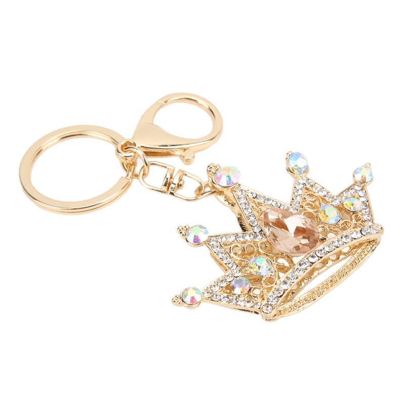 Rhinestone Keychain Crown Shape Shiny Exquisite Design Keychain for Car Pendant Bag OrnamentPink - Image 5