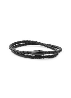 Riblor Rocco Double Wrap Leather Bracelet Black  - Image 1