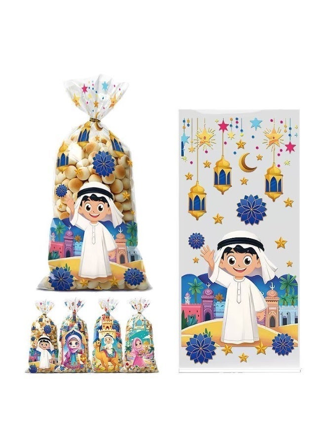 100 Pcs Cellophane Treat Bags, Candy Bags,Cartoon Characters Printed Pattern Food Favor Bags with Twist Ties,for Pride Day Baby Shower Birthday Party Supplies - Image 2