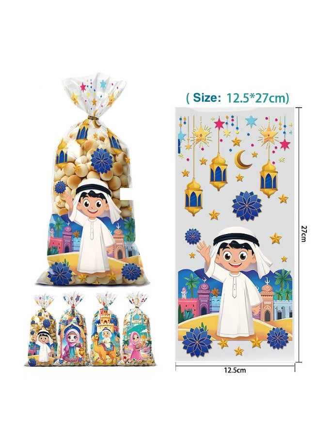 100 Pcs Cellophane Treat Bags, Candy Bags,Cartoon Characters Printed Pattern Food Favor Bags with Twist Ties,for Pride Day Baby Shower Birthday Party Supplies - Image 5