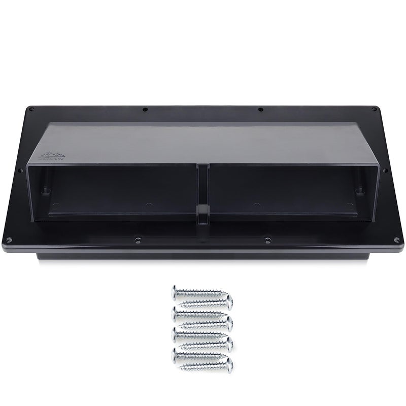Camp'N RV Exhaust Vent Cover - RV Range Hood Vent/RV Range Hood Cover/Sidewall Vent w/locking Flap (Black)