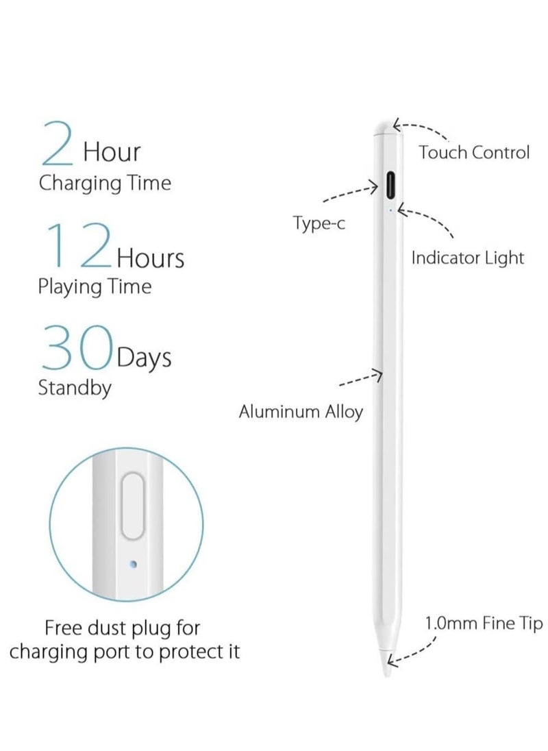 ELTRAZONE - Stylus Pen for Apple iPad, Pencil Styluses Compatible with iPad 2/3/4/5/6/7/8/9/10 Generation Pro 9.7/10.5/11/12.9 Air 1/2/3/4/5 Mini 1/2/3/4/5/6 Alternative Drawing Smart Stylist for Touch Screens - Image 1