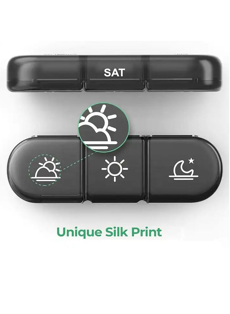 Weekly Pill Organizer Portable Travel 7 Day Pill Box for Vitamins Fish Oils and Pills - Image 3