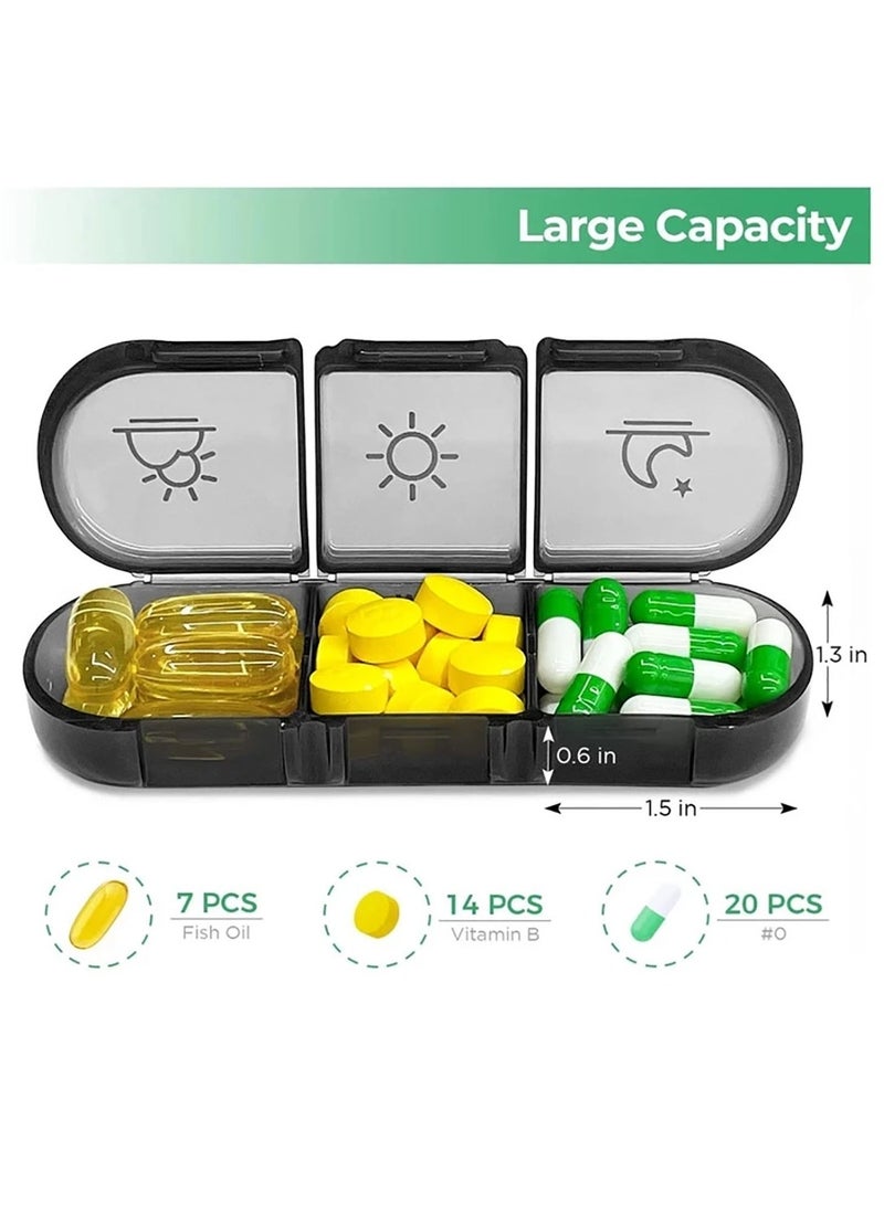 Weekly Pill Organizer Portable Travel 7 Day Pill Box for Vitamins Fish Oils and Pills - Image 2