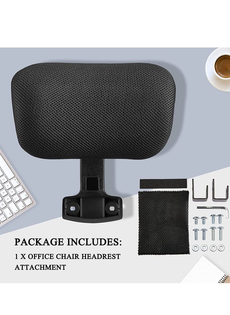 SYOSI - Office Chair Headrest Attachment Chair Adjustable Headrest Black Mesh Nylon Frame Head Rest Head Support Cushion Head Elastic Sponge Pillow for Desk Chair, 1.8 x 10 x 5.5 Inch - Image 1