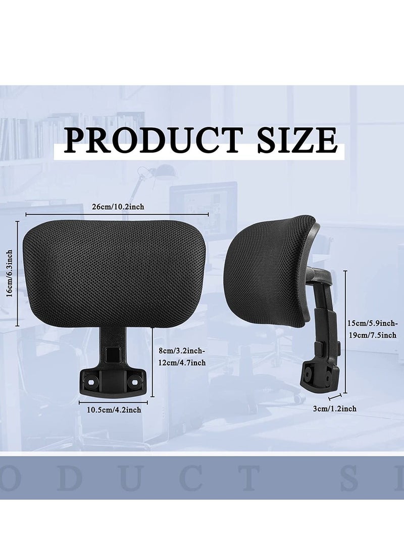 SYOSI - Office Chair Headrest Attachment Chair Adjustable Headrest Black Mesh Nylon Frame Head Rest Head Support Cushion Head Elastic Sponge Pillow for Desk Chair, 1.8 x 10 x 5.5 Inch - Image 1